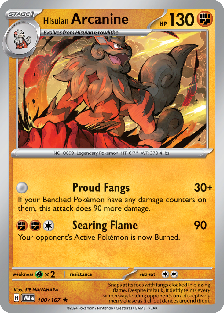 100/167 - Hisuian Arcanine - [Rare] - Reverse Holo