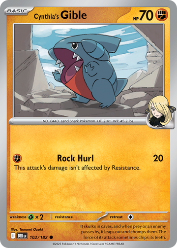 102/182 - Cynthia's Gible - [Common]