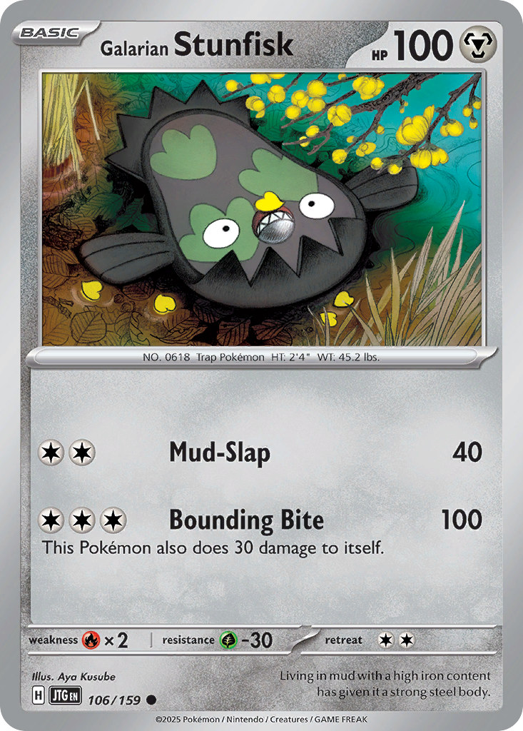 106/159 - Galarian Stunfisk - [Common] - Reverse Holo