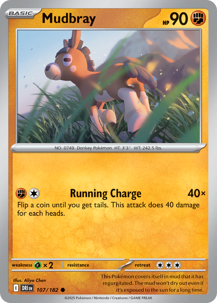 Losse Pokemonkaart 107/182 - Mudbray - Destined Rivals - [Common]