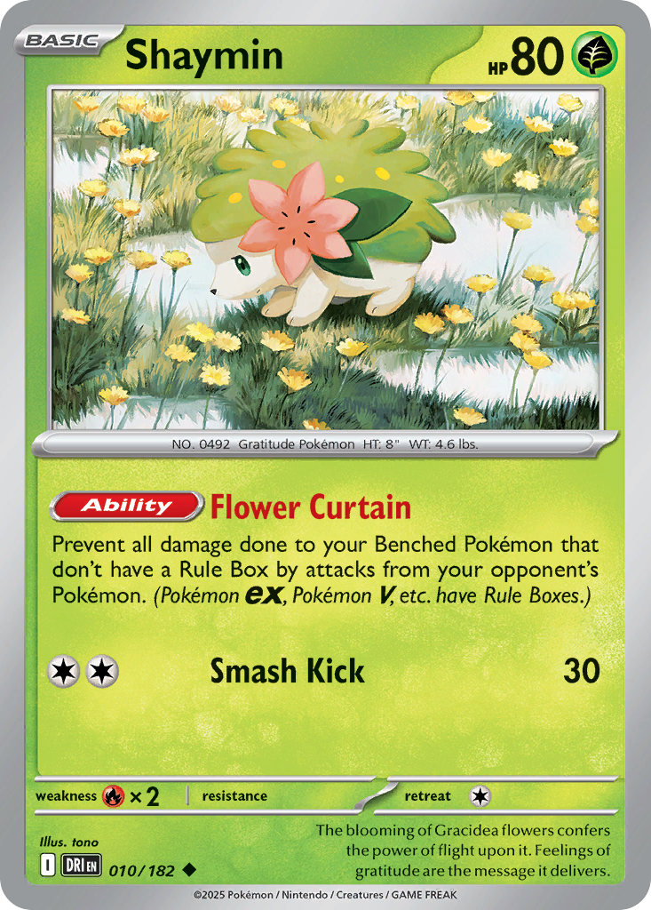 Losse Pokemonkaart 010/182 - Shaymin - Destined Rivals - [Uncommon]