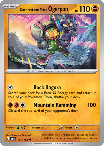 111/182 - Cornerstone Mask Ogerpon - [Uncommon] - Reverse Holo