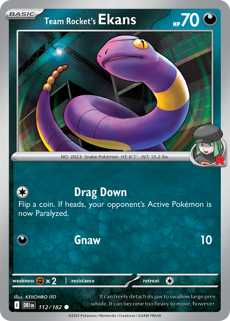 Losse Pokemonkaart 112/182 - Team Rocket's Ekans - Destined Rivals - [Common]