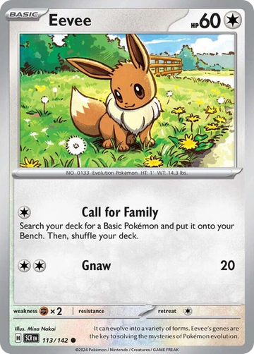 113/142 - Eevee - [Common] - Reverse Holo