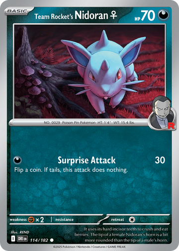 114/182 - Team Rocket's Nidoran♀ - [Common] - Reverse Holo