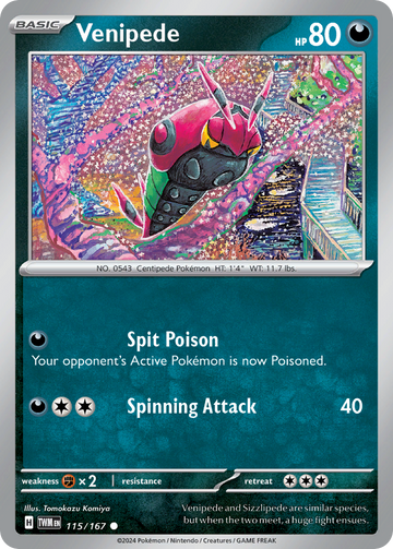 115/167 - Venipede - [Common] - Reverse Holo