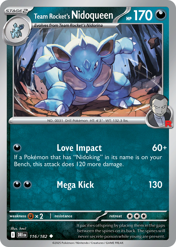Losse Pokemonkaart 116/182 - Team Rocket's Nidoqueen - Destined Rivals - [Uncommon]