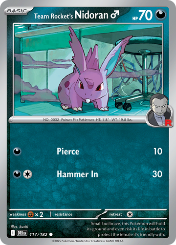 117/182 - Team Rocket's Nidoran♂ - [Common]