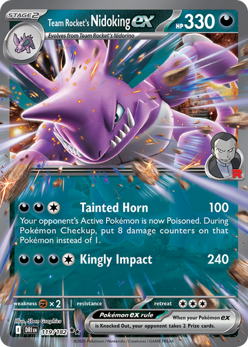 119/182 - Team Rocket's Nidoking ex - [Double Rare]