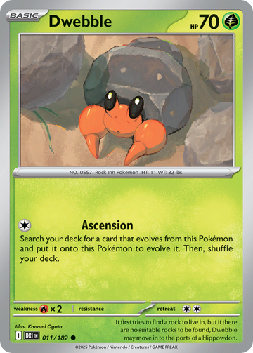 011/182 - Dwebble - [Common] - Reverse Holo