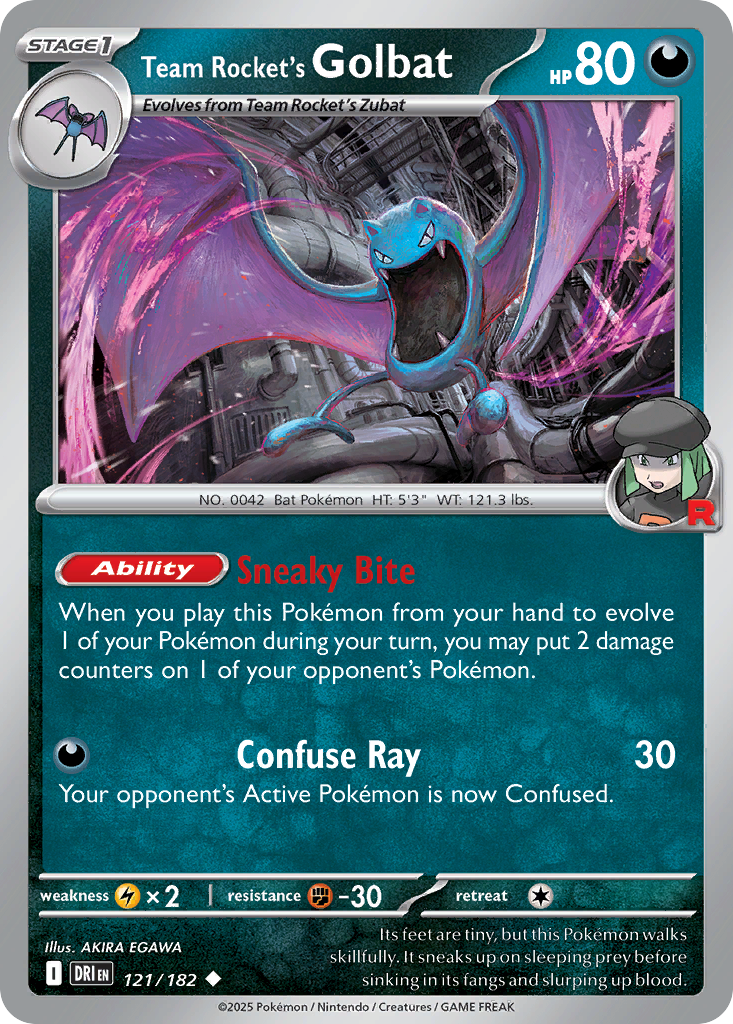 Losse Pokemonkaart 121/182 - Team Rocket's Golbat - Destined Rivals - [Uncommon] - Reverse Holo