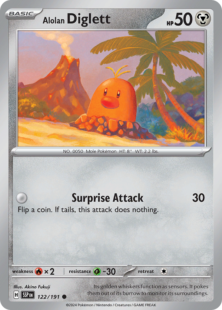 122/191 - Alolan Diglett - [Common] - Reverse Holo