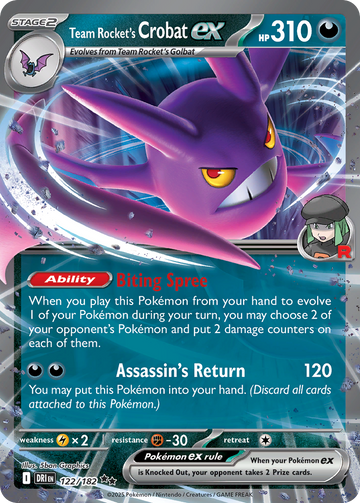 122/182 - Team Rocket's Crobat ex - [Double Rare]
