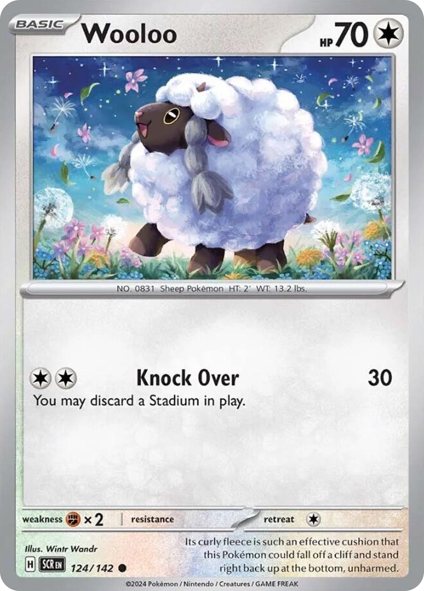 Losse Pokemonkaart 124/142 - Wooloo - Stellar Crown - [Common] - Reverse Holo