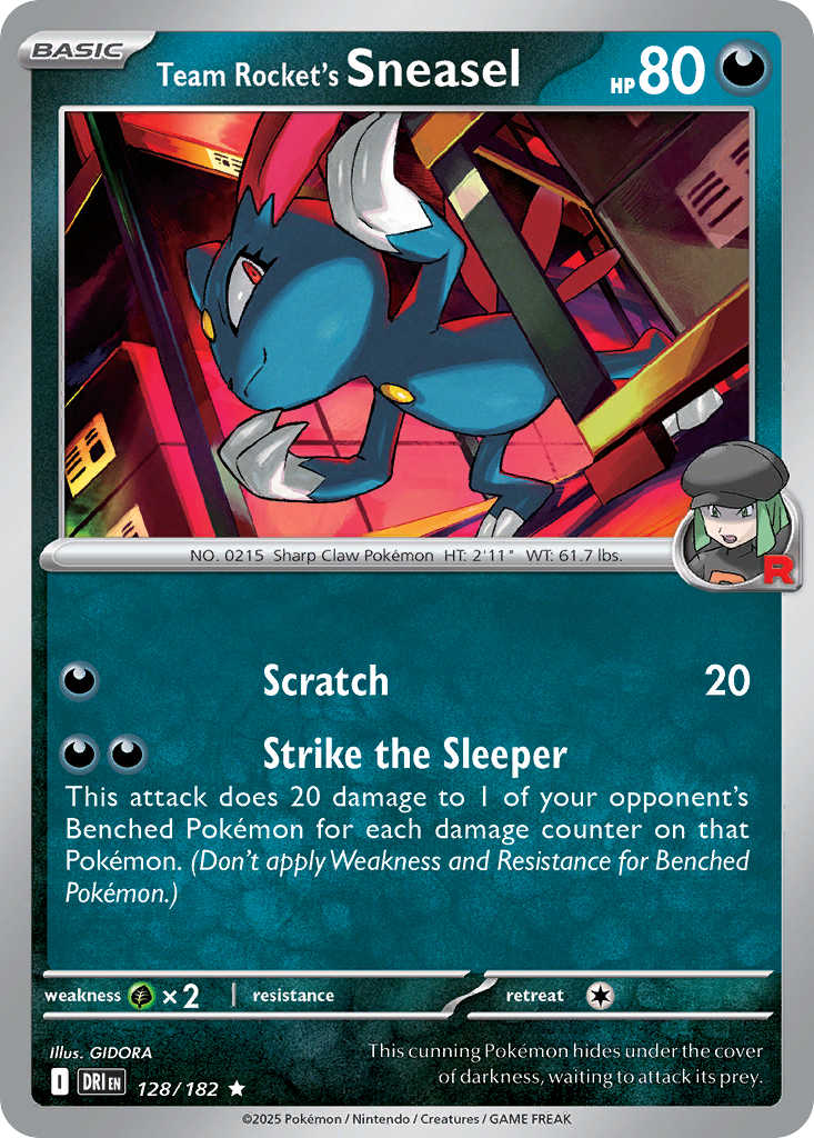 Losse Pokemonkaart 128/182 - Team Rocket's Sneasel - Destined Rivals - [Rare]