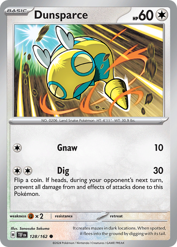 128/162 - Dunsparce - [Common] - Reverse Holo