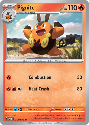 012/086 - Pignite - [Common] - Poké Ball Reverse Holo