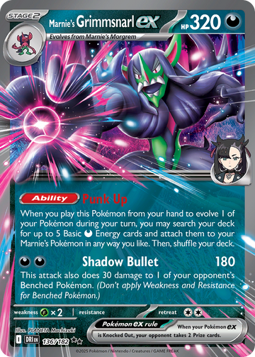 136/182 - Marnie's Grimmsnarl ex - [Double Rare]