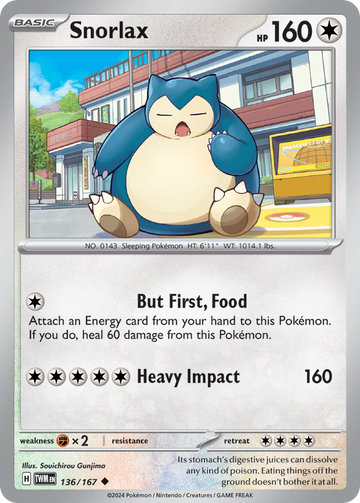 136/167 - Snorlax - [Uncommon] - Reverse Holo