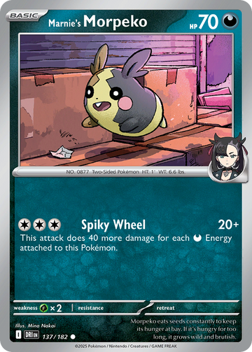 137/182 - Marnie's Morpeko - [Common] - Reverse Holo