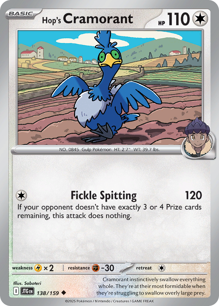 138/159 - Hop's Cramorant - [Uncommon] - Reverse Holo