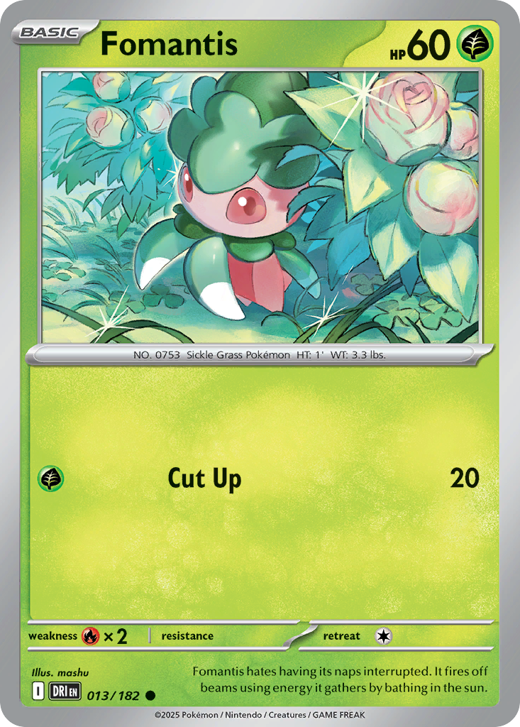 Losse Pokemonkaart 013/182 - Fomantis - Destined Rivals - [Common]