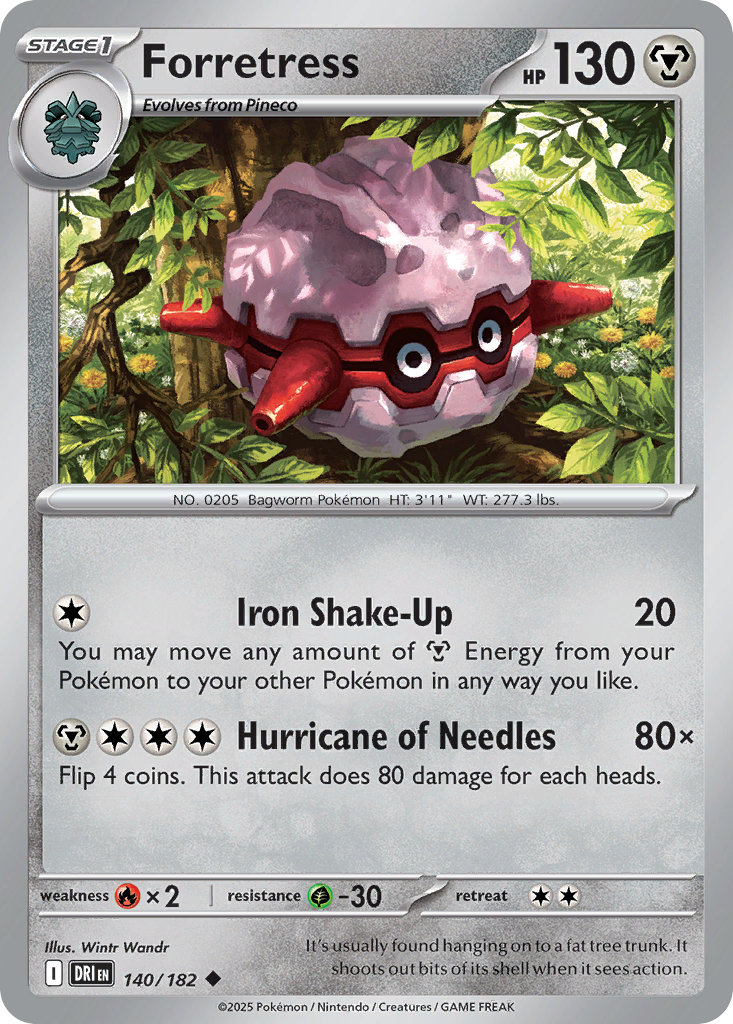Losse Pokemonkaart 140/182 - Forretress - Destined Rivals - [Uncommon]