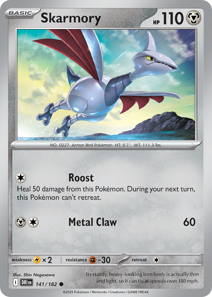 Losse Pokemonkaart 141/182 - Skarmory - Destined Rivals - [Common]