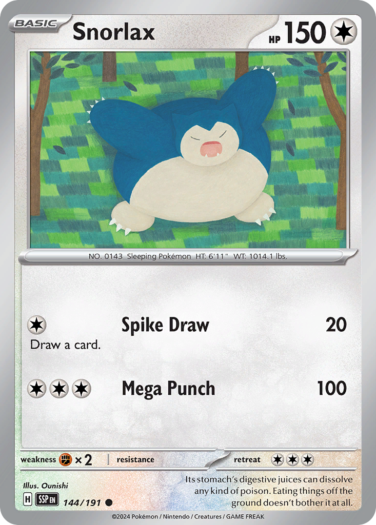 144/191 - Snorlax - [Common] - Reverse Holo