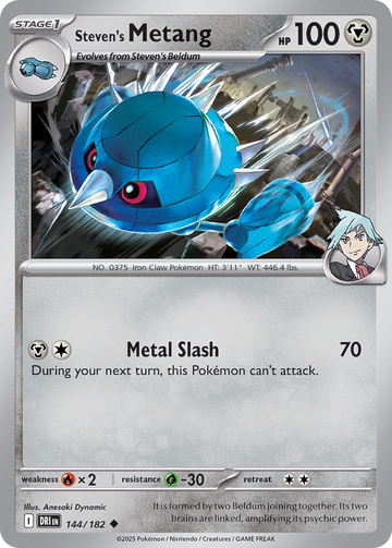 Losse Pokemonkaart 144/182 - Steven's Metang - Destined Rivals - [Uncommon]