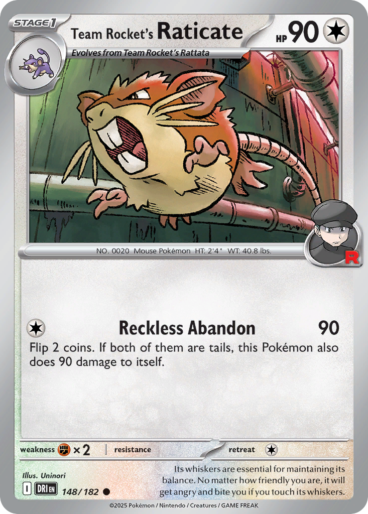 Losse Pokemonkaart 148/182 - Team Rocket's Raticate - Destined Rivals - [Common]