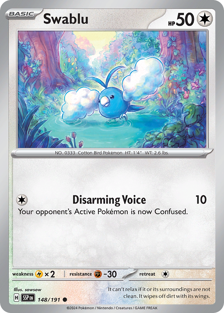 148/191 - Swablu - [Common] - Reverse Holo