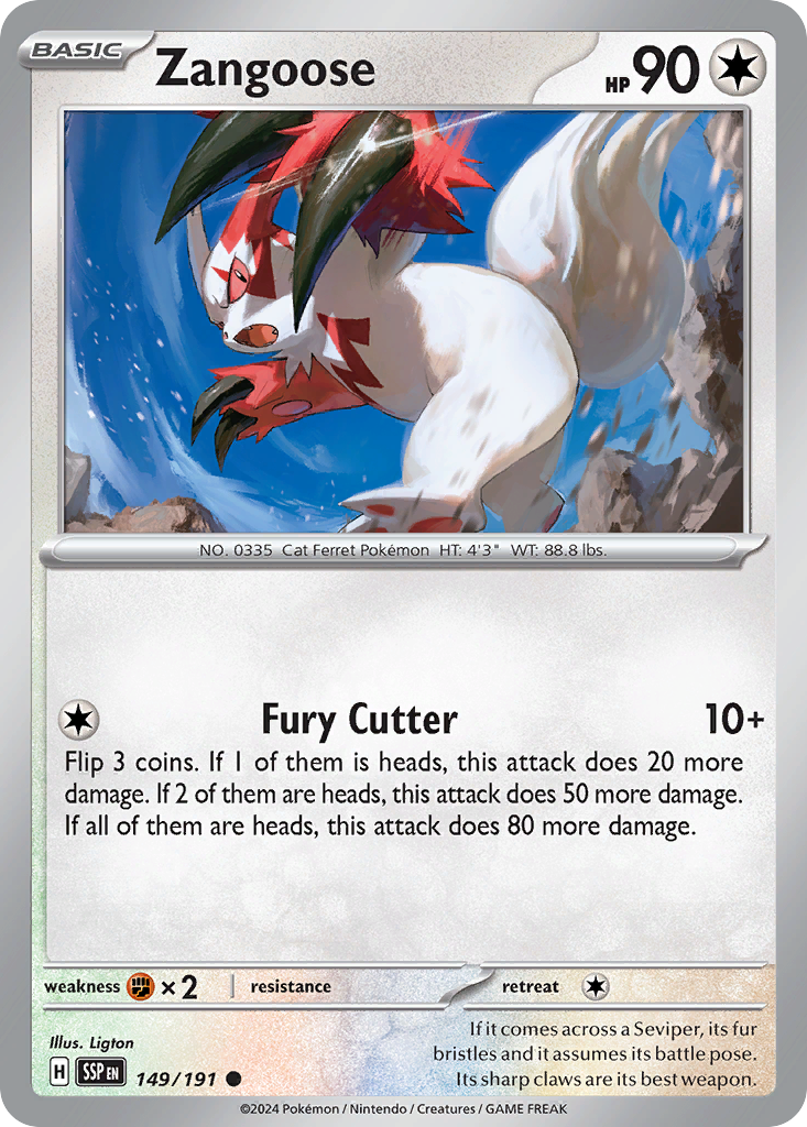 149/191 - Zangoose - [Common] - Reverse Holo