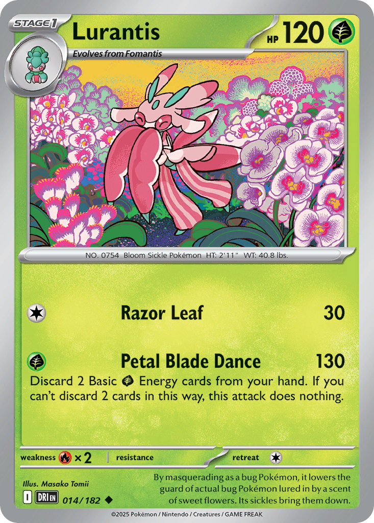Losse Pokemonkaart 014/182 - Lurantis - Destined Rivals - [Uncommon]