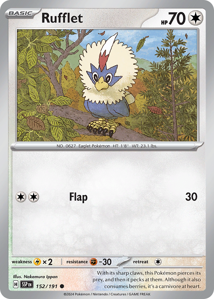 152/191 - Rufflet - [Common] - Reverse Holo