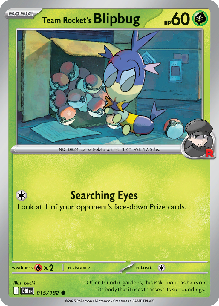 Losse Pokemonkaart 015/182 - Team Rocket's Blipbug - Destined Rivals - [Common] - Reverse Holo