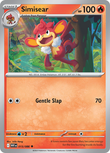 015/086 - Simisear - [Uncommon] - Poké Ball Reverse Holo
