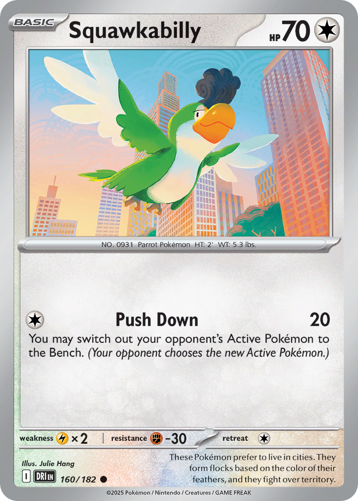 Losse Pokemonkaart 160/182 - Squawkabilly - Destined Rivals - [Common] - Reverse Holo