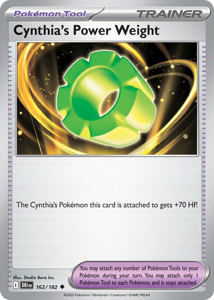 Losse Pokemonkaart 162/182 - Cynthia's Power Weight - Destined Rivals - [Uncommon]
