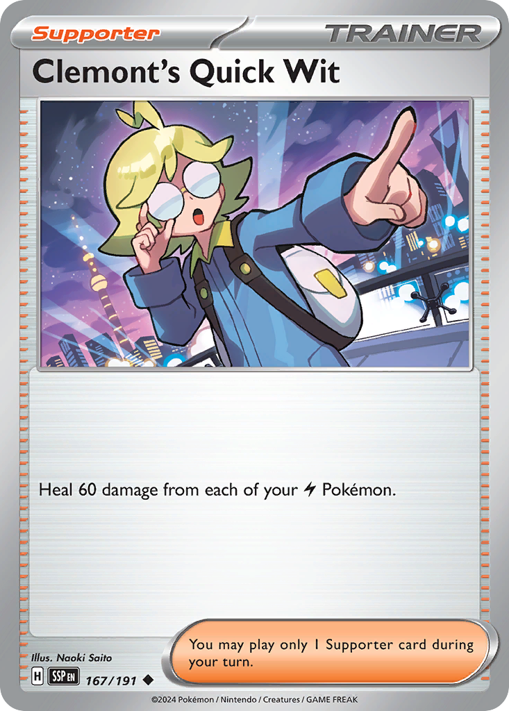 167/191 - Clemont's Quick Wit - [Uncommon] - Reverse Holo