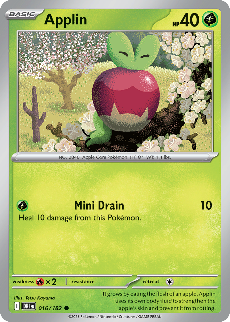 Losse Pokemonkaart 016/182 - Applin - Destined Rivals - [Common]
