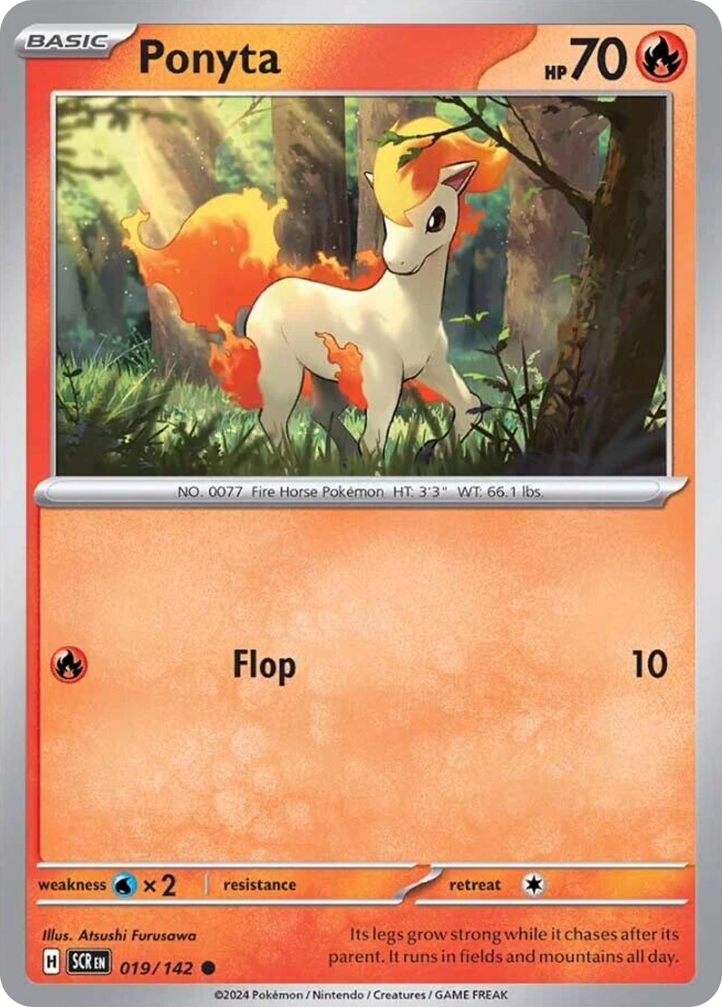 Losse Pokemonkaart 019/142 - Ponyta - Stellar Crown - [Common] - Reverse Holo