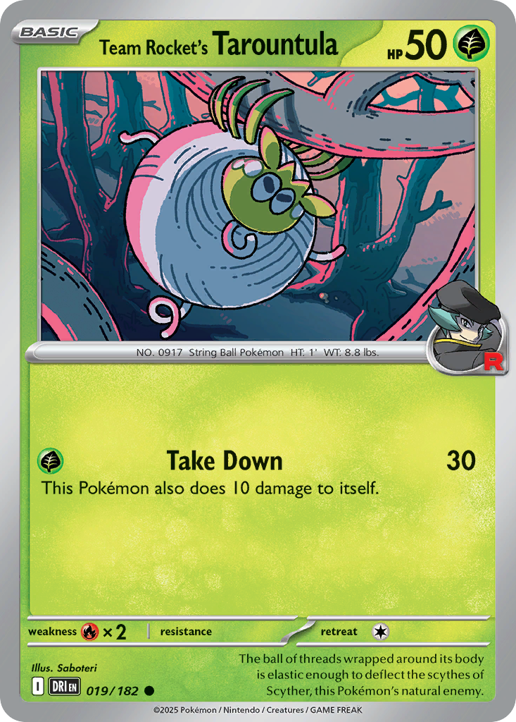 Losse Pokemonkaart 019/182 - Team Rocket's Tarountula - Destined Rivals - [Common]
