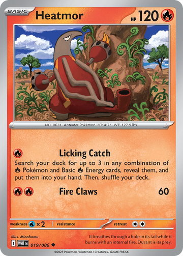 019/086 - Heatmor - [Uncommon] - Poké Ball Reverse Holo