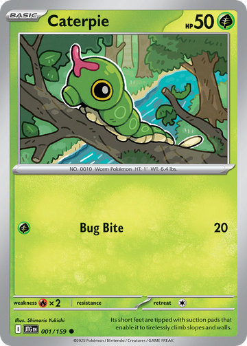 001/159 - Caterpie - [Common] - Reverse Holo