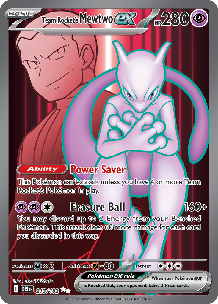 Losse Pokemonkaart 213/182 - Team Rocket's Mewtwo ex - Destined Rivals - [Ultra Rare]