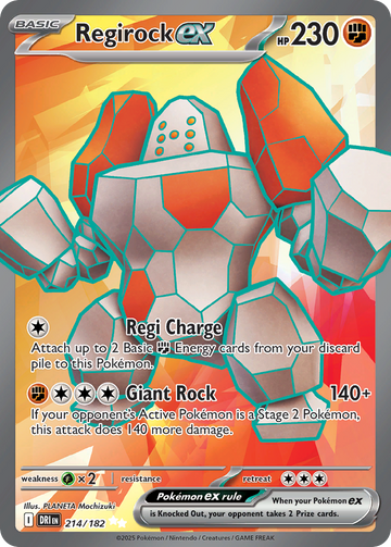 Losse Pokemonkaart 214/182 - Regirock ex - Destined Rivals - [Ultra Rare]
