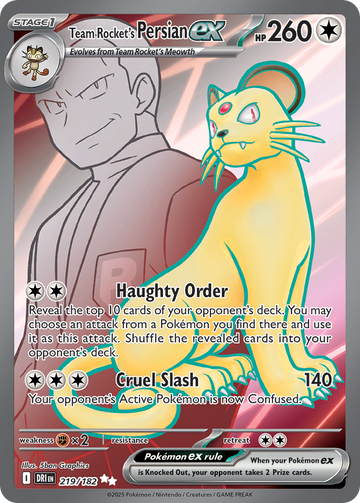 Losse Pokemonkaart 219/182 - Team Rocket's Persian ex - Destined Rivals - [Ultra Rare]