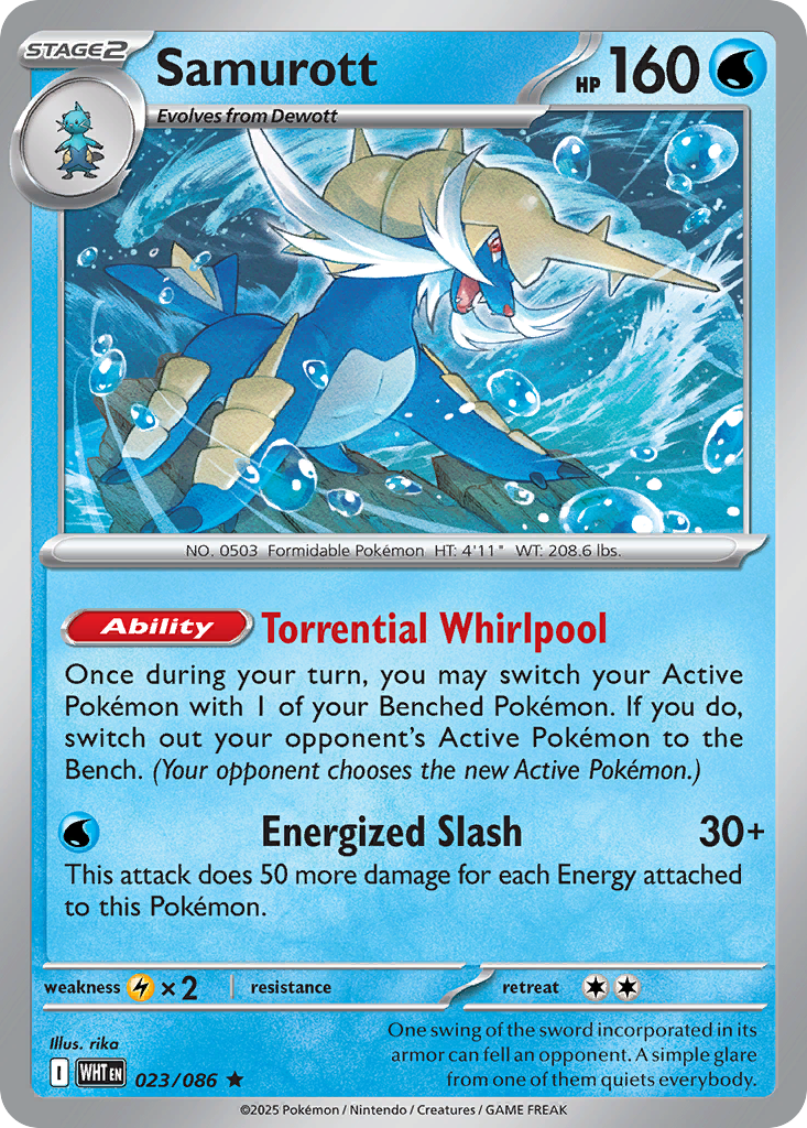 Losse Pokemonkaart 023/086 - Samurott - White Flare - [Rare] - Reverse Holo