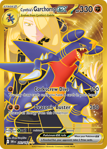 Losse Pokemonkaart 241/182 - Cynthia's Garchomp ex - Destined Rivals - [Hyper Rare]